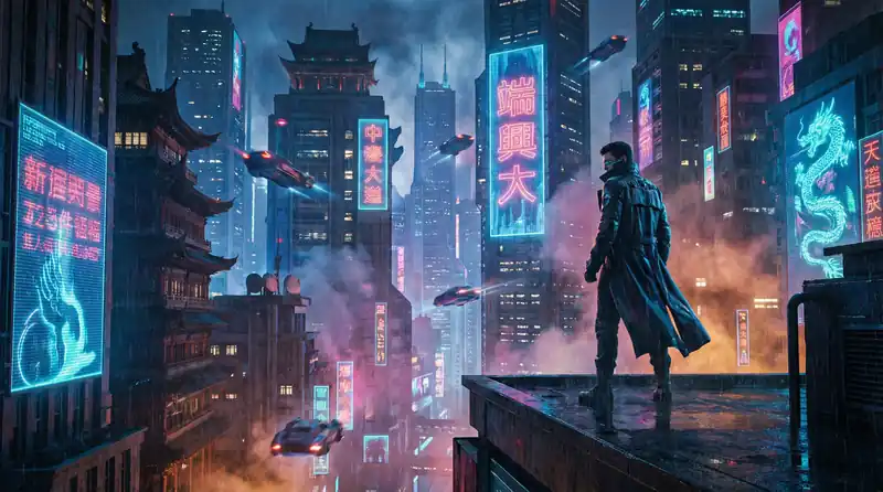 海角社区影迷线下观影交流活动现场，观众在科幻主题影厅中热烈讨论